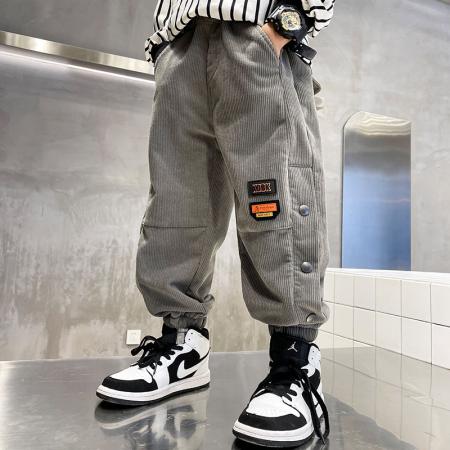 FA49974# 男童冬装灯芯绒裤子加绒加厚外穿新款儿童男孩冬季一体绒长裤 童装批发宝宝服饰批发