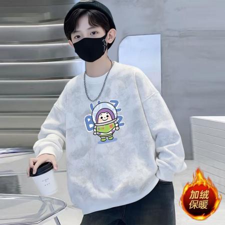 FA49984# 男童帅气加绒卫衣秋冬新款炸街潮春秋装中大童男孩上衣儿童装 童装批发宝宝服饰批发