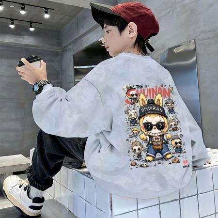 FA49986# 儿童装男童秋装卫衣加绒新款中大童男孩秋冬季扎染长袖上衣潮 童装批发宝宝服饰批发