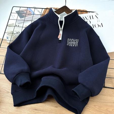 FA49987# 纯棉华棉加绒加厚奥粒绒卫衣男童新款秋冬中大童潮酷上衣 童装批发宝宝服饰批发