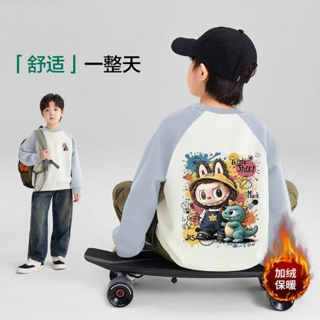 FA49989# 男童秋冬卫衣新款加绒加厚中大童儿童男孩上衣酷帅气时髦潮 童装批发宝宝服饰批发