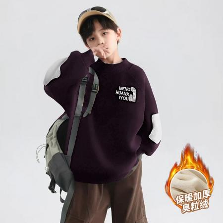 FA49993# 男童卫衣春秋款新款儿童秋冬装中大童男孩渐变炸街加绒上衣潮 童装批发宝宝服饰批发