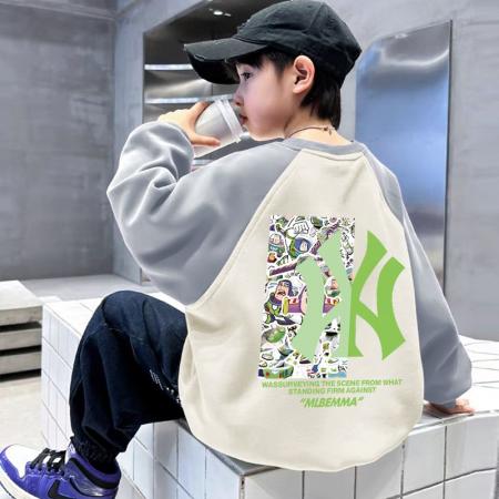 FA49994# 男童卫衣秋冬款新款儿童圆领上衣炸街秋装大童初中生时髦衣服 童装批发宝宝服饰批发