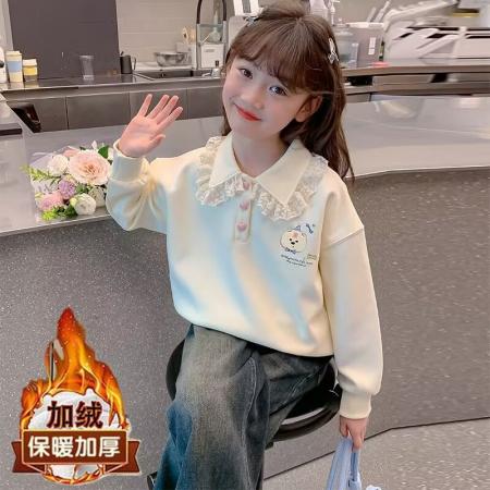 FA49995# 女童卫衣秋冬款新款洋气儿童秋装网红时髦小女孩连帽上衣童装 童装批发宝宝服饰批发
