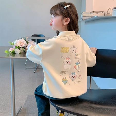 FA49995# 女童卫衣秋冬款新款洋气儿童秋装网红时髦小女孩连帽上衣童装 童装批发宝宝服饰批发