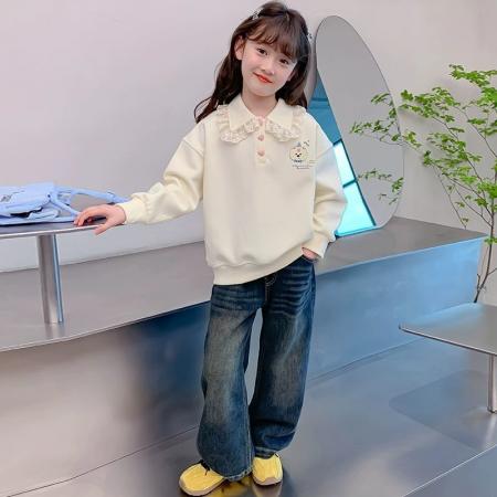 FA49995# 女童卫衣秋冬款新款洋气儿童秋装网红时髦小女孩连帽上衣童装 童装批发宝宝服饰批发