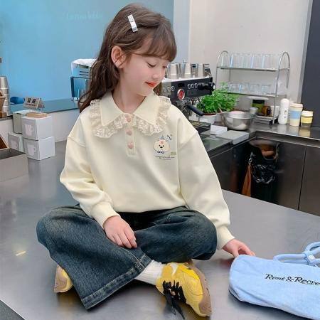 FA49995# 女童卫衣秋冬款新款洋气儿童秋装网红时髦小女孩连帽上衣童装 童装批发宝宝服饰批发