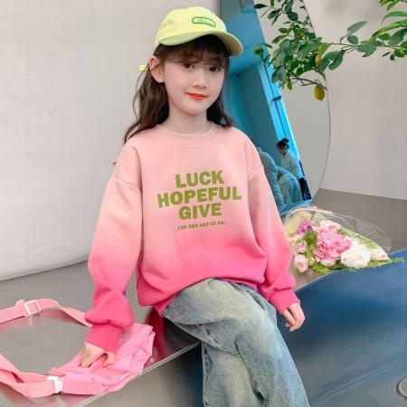 FA49999# 女童男童卫衣儿童新款洋气女孩渐变春秋圆领网红秋季上衣时尚 童装批发宝宝服饰批发