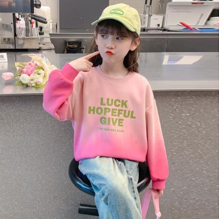 FA49999# 女童男童卫衣儿童新款洋气女孩渐变春秋圆领网红秋季上衣时尚 童装批发宝宝服饰批发