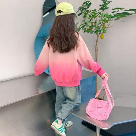 FA49999# 女童男童卫衣儿童新款洋气女孩渐变春秋圆领网红秋季上衣时尚 童装批发宝宝服饰批发