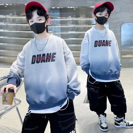 FA50005# 男童卫衣春秋款打底衫新款洋气中大儿童时髦渐变色秋装上衣潮 童装批发宝宝服饰批发