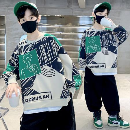 儿童装男童秋装卫衣秋冬款新款酷帅上衣男孩中大童秋季炸街潮 童装批发宝宝服饰批发