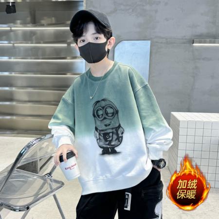 男童卫衣秋冬季新款儿童渐变色打底衫秋装中大童卡通长袖上衣 童装批发宝宝服饰批发