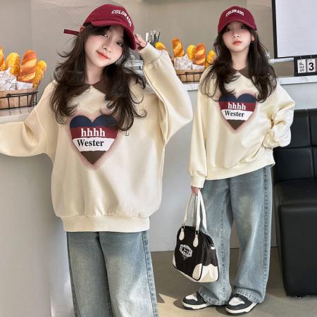 女童卫衣春秋款新款中大童洋气POLO衫女孩儿童春装卡通上衣 童装批发宝宝服饰批发