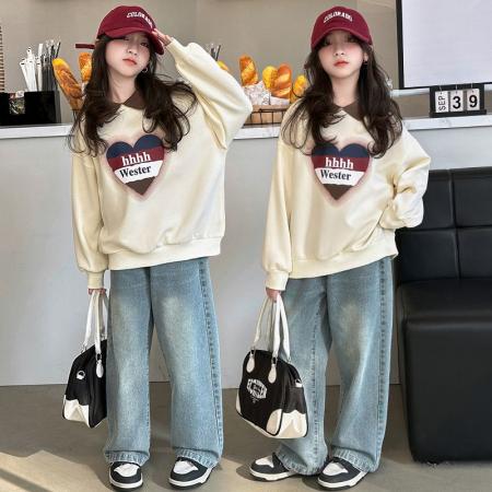 女童卫衣春秋款新款中大童洋气POLO衫女孩儿童春装卡通上衣 童装批发宝宝服饰批发