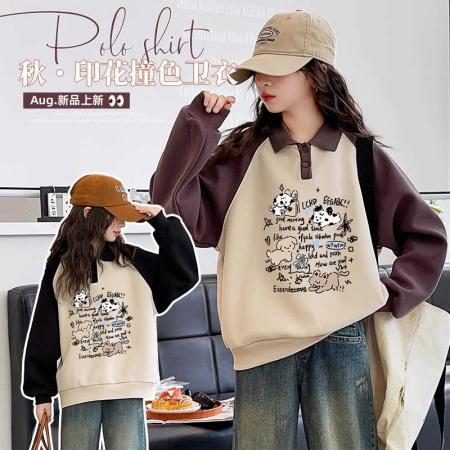 女童卫衣秋冬款新款儿童圆领上衣炸街秋装大童初中生时髦衣服 童装批发宝宝服饰批发