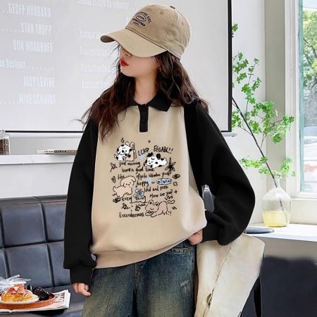 女童卫衣秋冬款新款儿童圆领上衣炸街秋装大童初中生时髦衣服 童装批发宝宝服饰批发