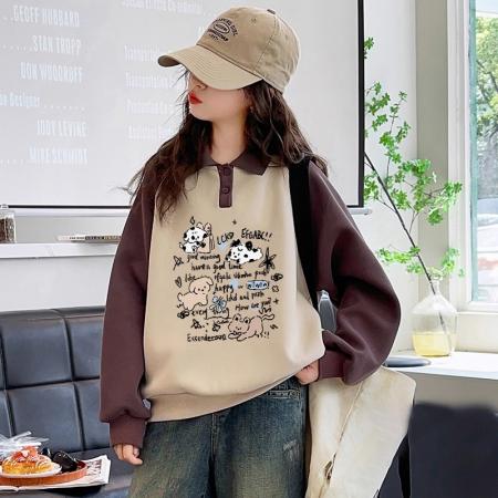 女童卫衣秋冬款新款儿童圆领上衣炸街秋装大童初中生时髦衣服 童装批发宝宝服饰批发