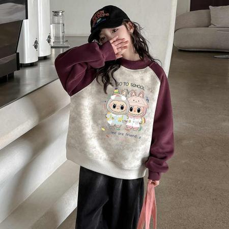 儿童装洋气春秋款秋季潮卫衣新款秋装套头中大童上衣女童 童装批发宝宝服饰批发