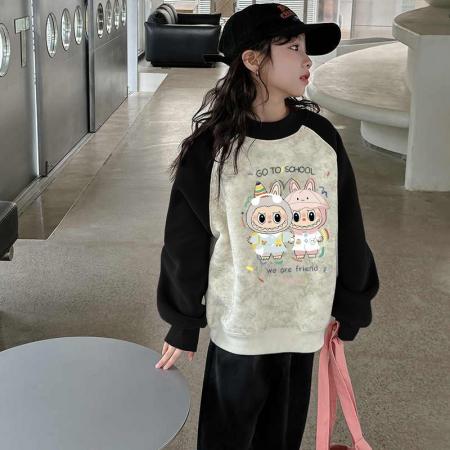 儿童装洋气春秋款秋季潮卫衣新款秋装套头中大童上衣女童 童装批发宝宝服饰批发