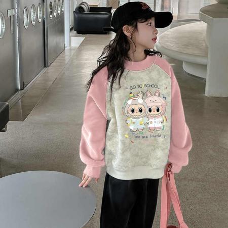 儿童装洋气春秋款秋季潮卫衣新款秋装套头中大童上衣女童 童装批发宝宝服饰批发