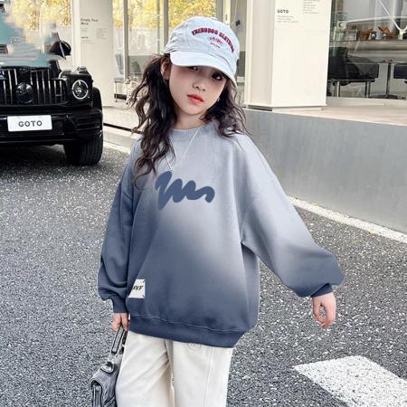 女童卫衣春秋款新款儿童圆领上衣炸街秋装大童初中生时髦衣服 童装批发宝宝服饰批发