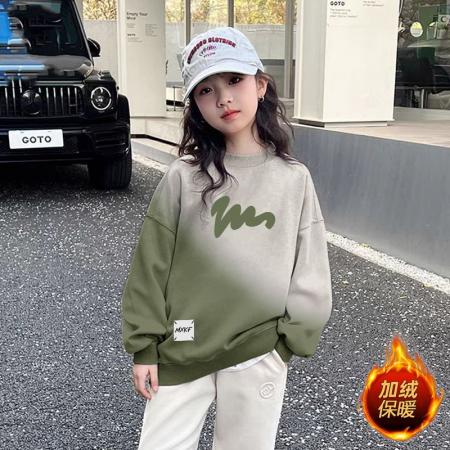 女童卫衣春秋款新款儿童圆领上衣炸街秋装大童初中生时髦衣服 童装批发宝宝服饰批发