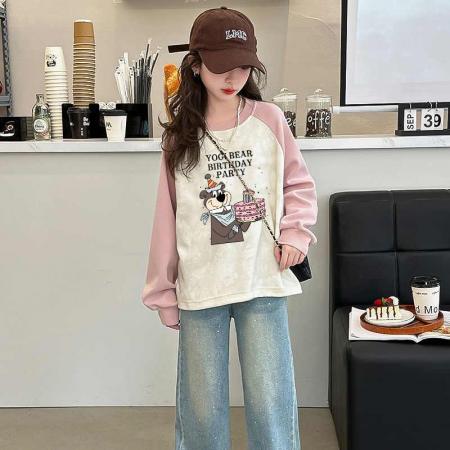 儿童装洋气春秋款秋季潮卫衣新款秋装套头中大童上衣女童 童装批发宝宝服饰批发