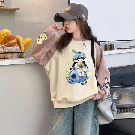 儿童装洋气春秋款秋季潮卫衣新款秋装套头中大童上衣女童 童装批发宝宝服饰批发