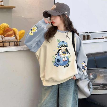 儿童装洋气春秋款秋季潮卫衣新款秋装套头中大童上衣女童 童装批发宝宝服饰批发