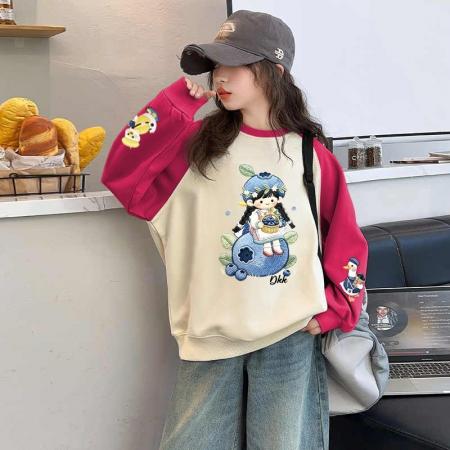 儿童装洋气春秋款秋季潮卫衣新款秋装套头中大童上衣女童 童装批发宝宝服饰批发