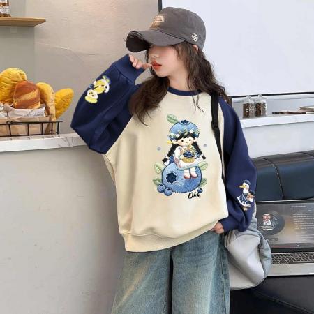 儿童装洋气春秋款秋季潮卫衣新款秋装套头中大童上衣女童 童装批发宝宝服饰批发