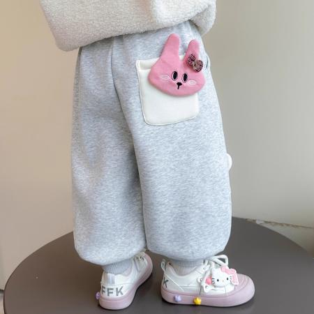 女童裤子秋冬装新款儿童洋气宝宝冬季加绒一体绒外穿加厚卫裤 童装批发宝宝服饰批发