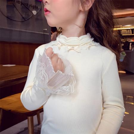 女童打底衫冬装新款儿童简约百搭半高领长袖T恤女孩内搭上衣 童装批发宝宝服饰批发