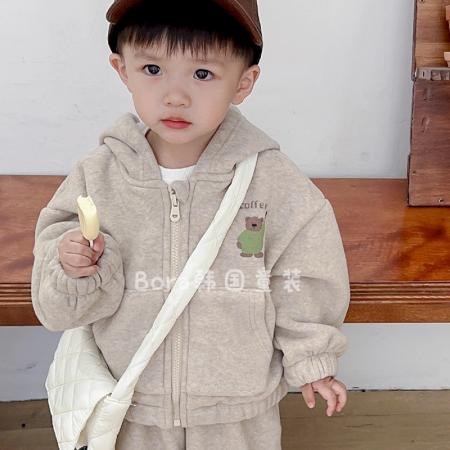 男童套装宝宝早秋装新款儿童连帽卫衣休闲运动裤子女童两件套 童装批发宝宝服饰批发