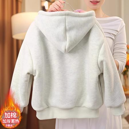 女童加绒外套秋冬款新款小童连帽加厚洋气超好看冬季女宝上衣 童装批发宝宝服饰批发