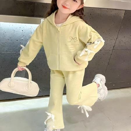 仿棉华棉复合女童秋装套装爱心可爱秋女宝春秋卫衣两件套 童装批发宝宝服饰批发