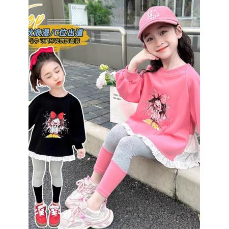 女童卫衣套装春秋新款洋气中小童宝宝运动时髦网红秋装两件套 童装批发宝宝服饰批发