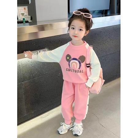 女童休闲卫衣套装春秋季新款时髦洋气炸街儿童宝宝网红两件套 童装批发宝宝服饰批发