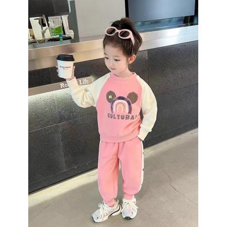 女童休闲卫衣套装春秋季新款时髦洋气炸街儿童宝宝网红两件套 童装批发宝宝服饰批发