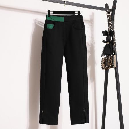 FA50080# 冬新款大码休闲欧版弹力直筒女裤胖MM加绒加厚简约高腰女长裤 服裝批發女裝批發服飾貨源