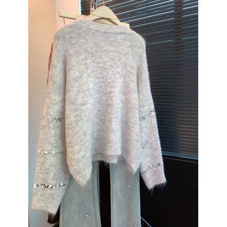 FA50082# 复古圆领毛衣女春秋秋季新款宽松软糯套头针织衫长袖上衣 服裝批發女裝批發服飾貨源