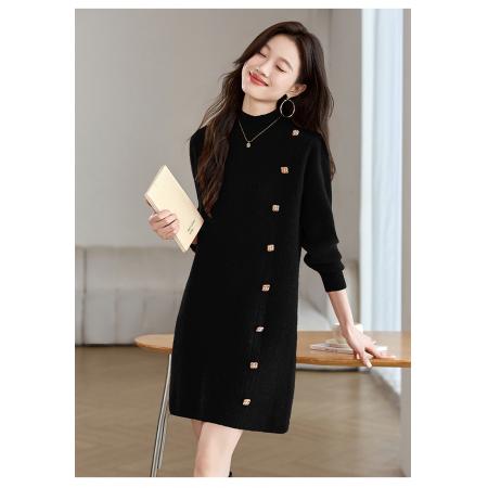 FA50084# 毛衣女秋冬新款中长款打底衫内搭遮屁股针织连衣裙 服裝批發女裝批發服飾貨源