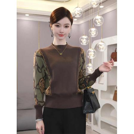 FA50095# 早秋新款女装穿搭毛衣慵懒高级感假两件针织衫上衣内搭打底衫 服裝批發女裝批發服飾貨源