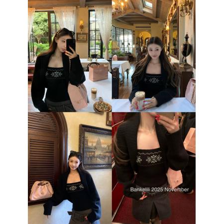 FA50114# 雾岛观雪'费尔岛坎肩罩衫/吊带针织两件套女冬 服裝批發女裝批發服飾貨源