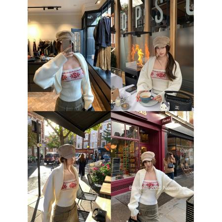 FA50114# 雾岛观雪'费尔岛坎肩罩衫/吊带针织两件套女冬 服裝批發女裝批發服飾貨源