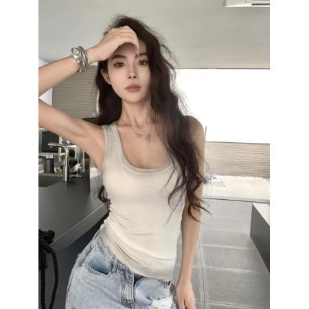 FA50119# 人棉新款渐变时尚带胸垫吊带背心女装春季修身百搭小背心 服裝批發女裝批發服飾貨源