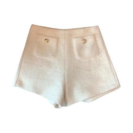 FA50157# 小香风水貂绒毛毛短裤女秋冬高腰a字阔腿短裤加厚靴裤 服裝批發女裝批發服飾貨源