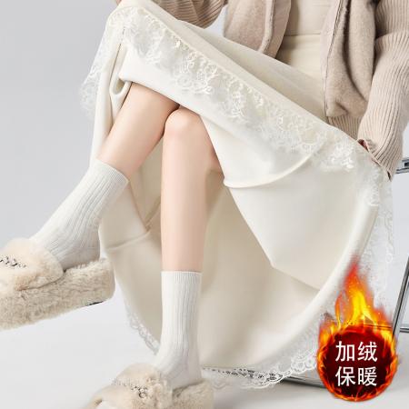 FA50192# 羊绒加绒半身裙女秋冬新款高腰显瘦遮胯垂感a字大摆伞裙 服裝批發女裝批發服飾貨源