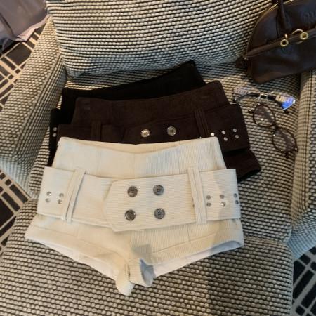 FA50200# 秋冬复古灯芯绒短裤 服裝批發女裝批發服飾貨源